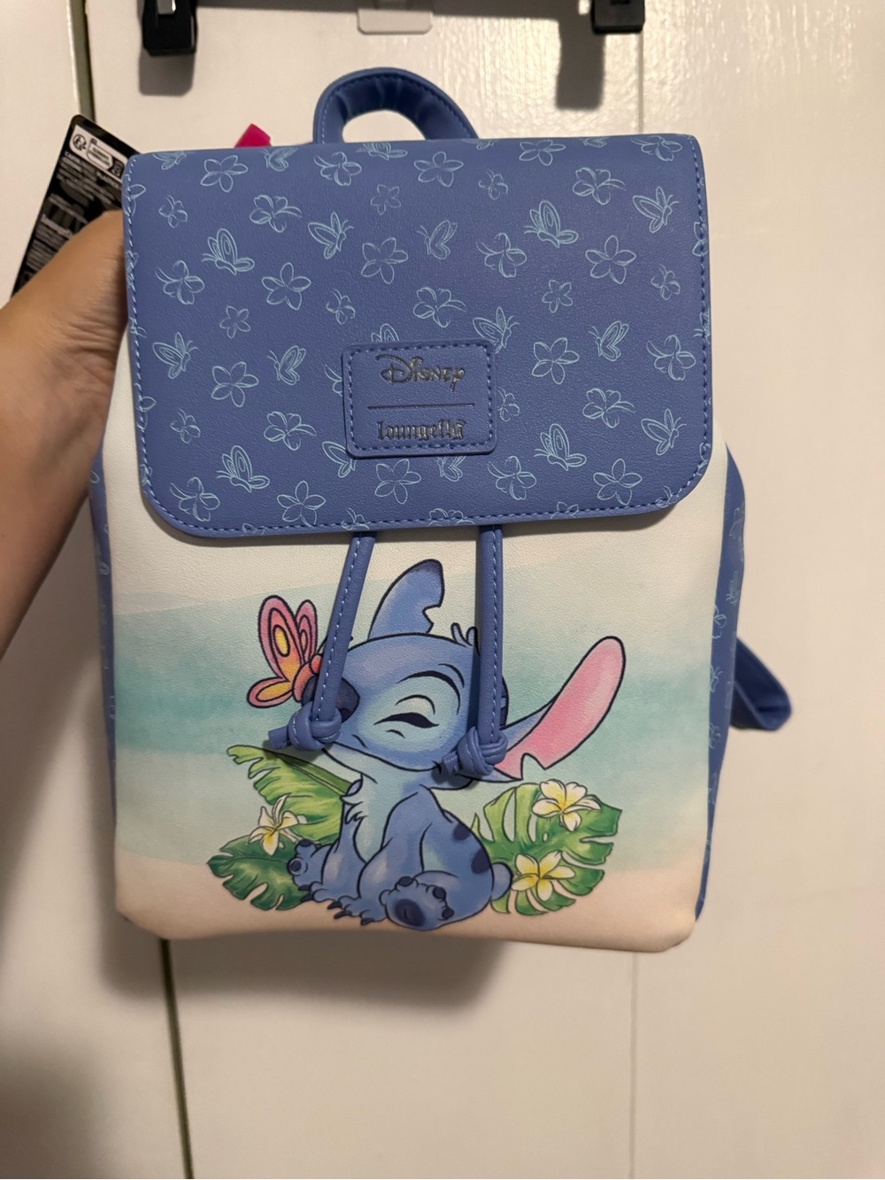 Loungefly Disney Stitch Mini Backpack in Blue, White, Pink